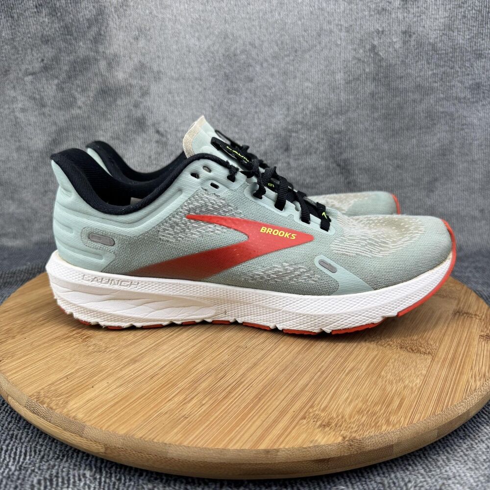 Brooks Launch 9 Running Shoes Womens Size 8 Gray Red Neutral Speed Road Athletic